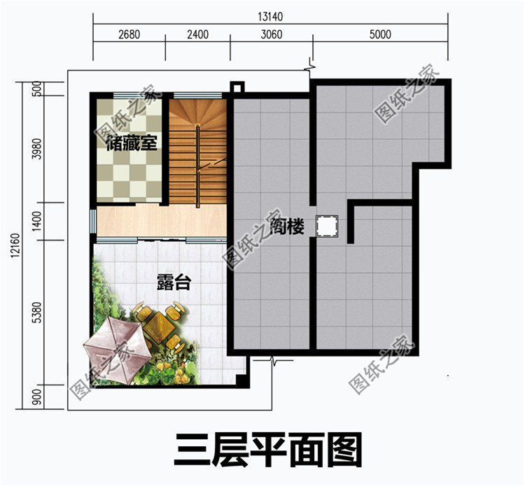 二层半新中式别墅设计图