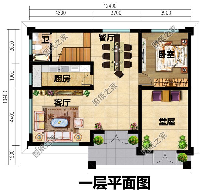 带独立堂屋的农村自建房设计