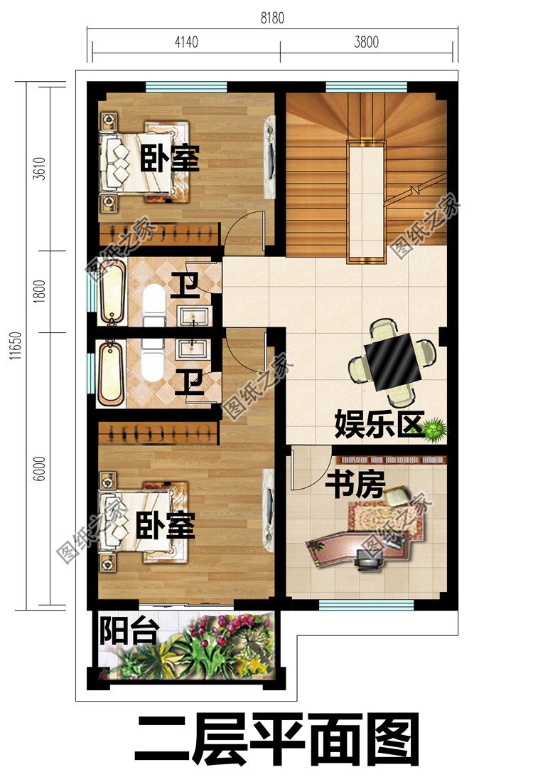 新农村小户型4层自建房三层半别墅设计图