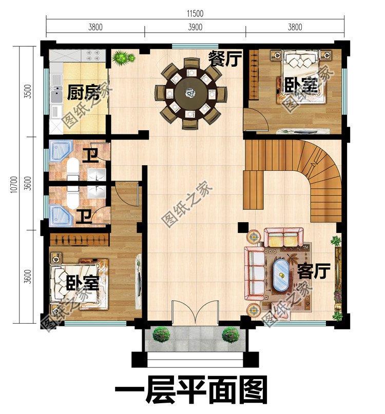 欧式新农村三层复式楼自建房