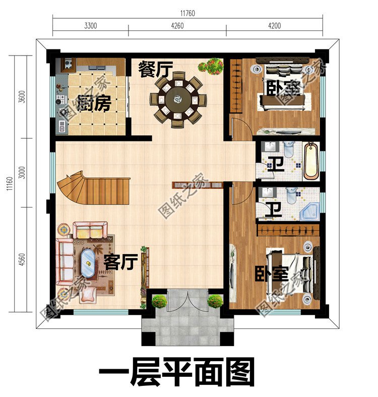 130多平方米新农村三层别墅