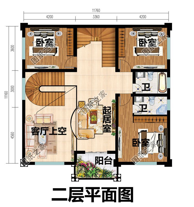 130多平方米新农村三层别墅