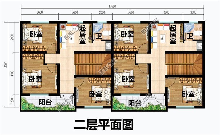 小户型经济农村双拼自建房