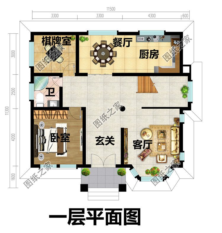 最新农村20万元二层半别墅设计图