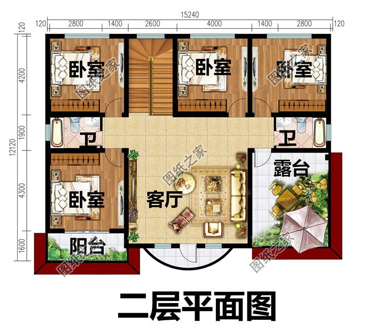 西班牙风格农村二层楼房设计图