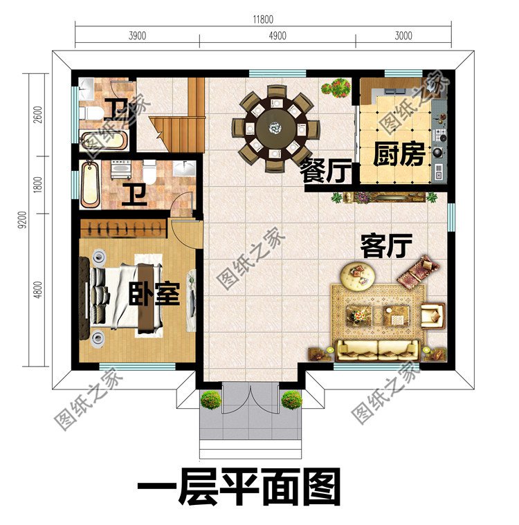 115平方米新农村带阁楼二层小别墅设计图