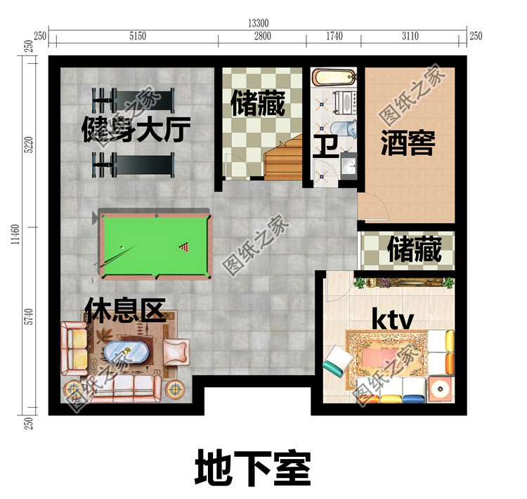 带地下室三层豪华大气新农村房屋设计图