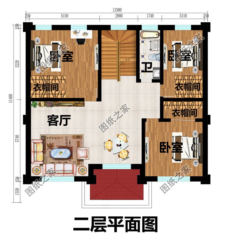 带地下室三层豪华大气新农村房屋设计图