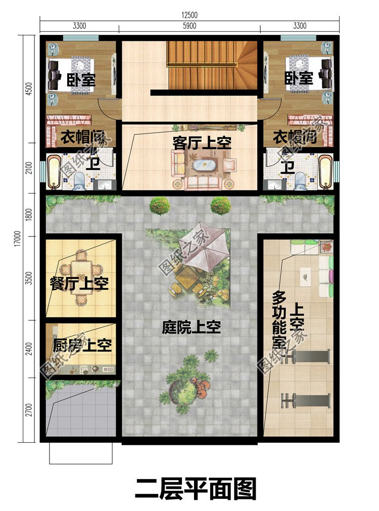 一层中式合院别墅设计图