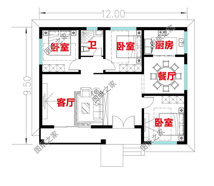 简单经济一层自建养老房平面图