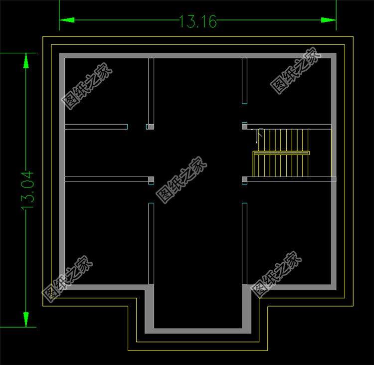 13x13米简单二层最新别墅设计图阁楼图