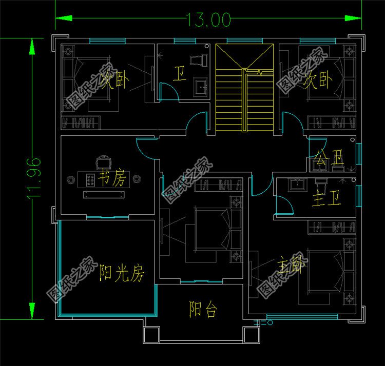 带露台阳光房二层建房别墅二层