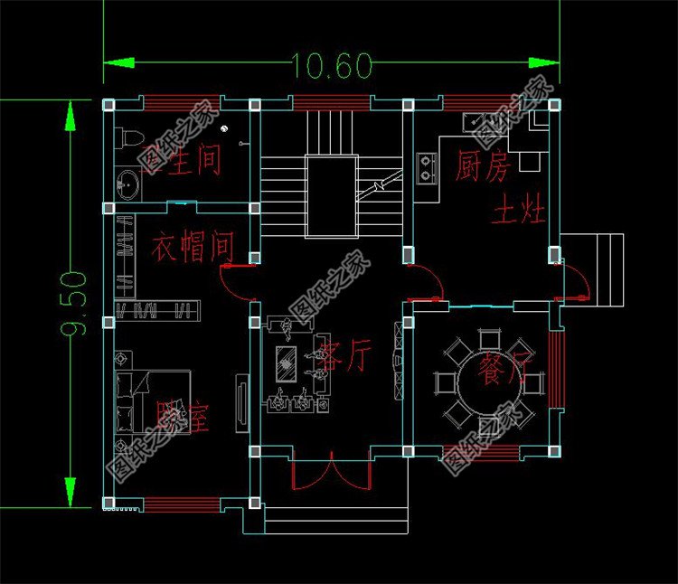 三层现代风别墅设计图一层