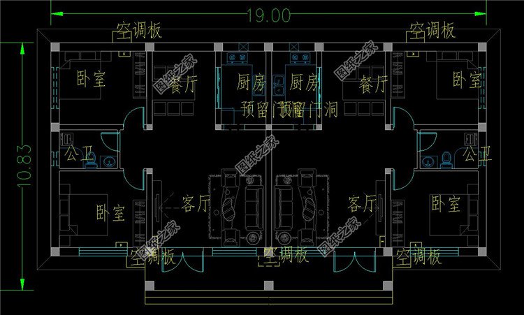 兄弟一层双拼房一层