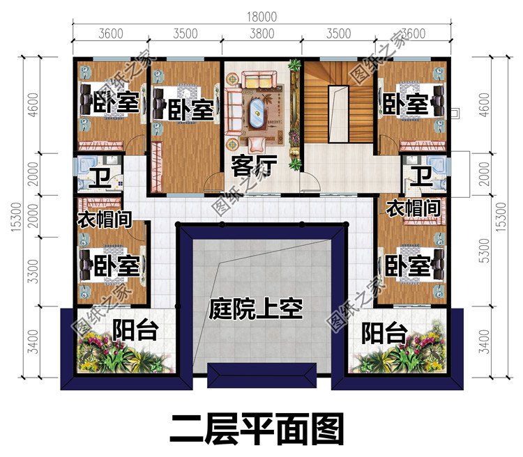 带车库农村四合院别墅设计图2