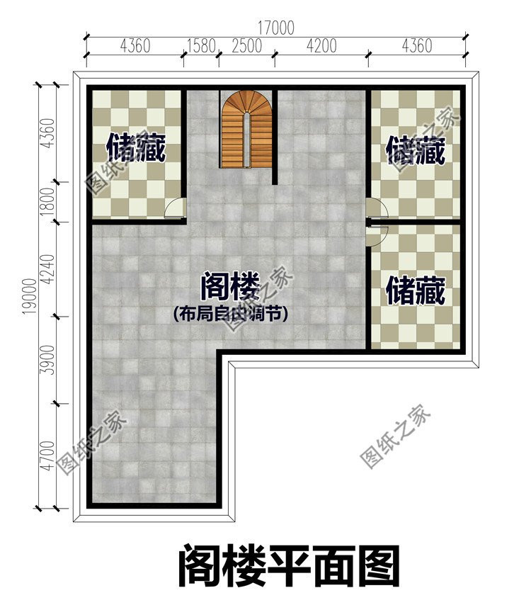 农村七字形独栋一层别墅设计