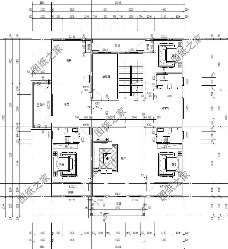 五层自建房别墅设计方案三四层