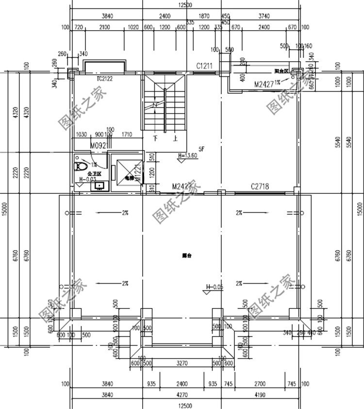 五层带电梯豪华自建别墅五层