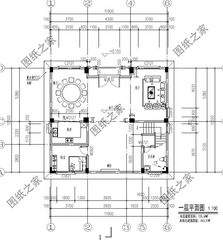 五层农村自建房别墅一层