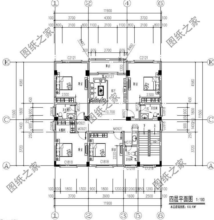 五层农村自建房别墅四层