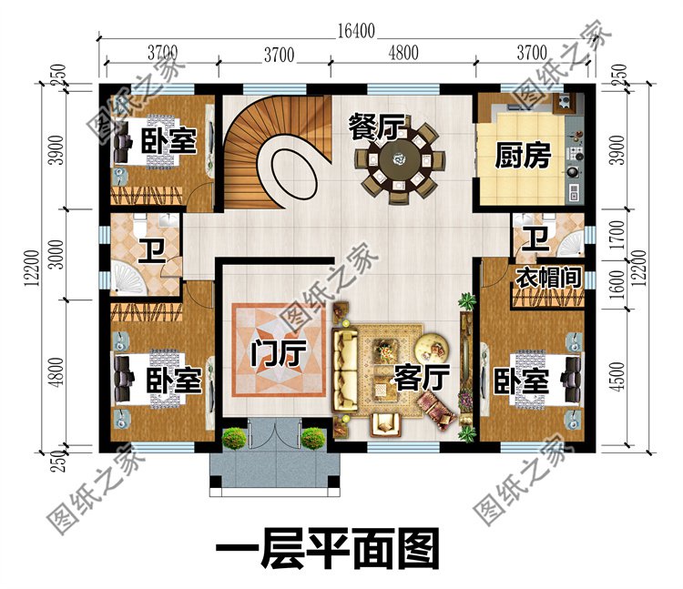 四开间二层别墅设计图