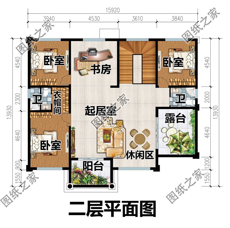 方方正正的二层农村别墅设计