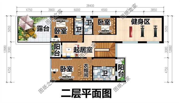 二层农村别墅设计图