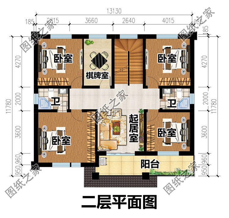 最新款二层农村别墅设计图