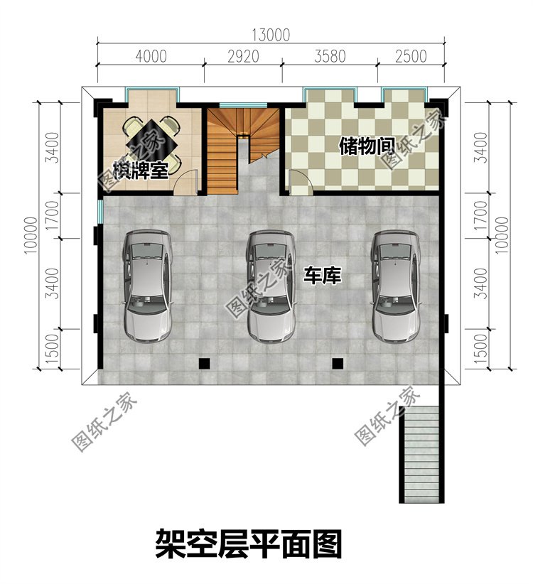 二层房别墅设计图架空层